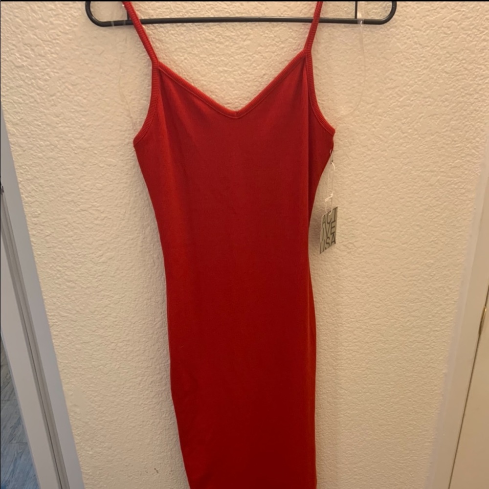 Red slit dress